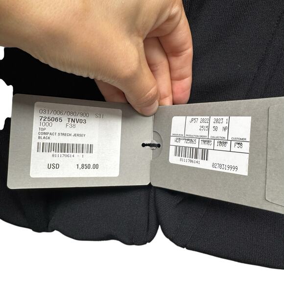 NWT Balenciaga Black Strapless Sweetheart Jersey Bustier Tube Top Womens 2 - Picture 4 of 10